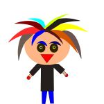 Boy with colorful hair