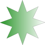Green star geometric shape
