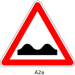 Vector graphics of bumpy road triangular road sign