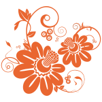 Two orange flowers vector drawing