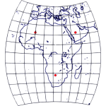 Africa Chamberlin trimetric projection