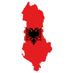 Albania Map Flag