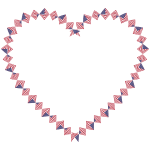 American Flag Twist Heart