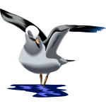 Vector graphics of seagull flying up