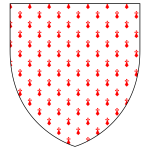 Shield with red pattern