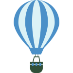 Blue balloon with green basket