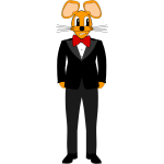 2D humanoid mouse in a tuxedo vector drawing