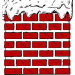 Chimney with snow vector graphics