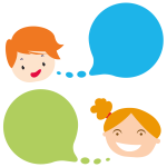 Boy And Girl With Speech Bubbles