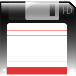 Floppy disk with label vector image