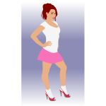 Cheerleader girl vector graphics