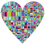 Chromatic Checkered Crystalline Traditional Heart
