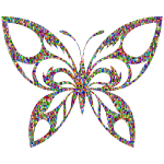 Chromatic Confetti Tribal Butterfly Silhouette