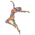 Tiled Carefree Dancing Woman Silhouette
