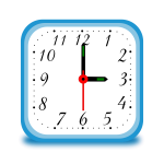 Three o'clock on wall clock