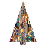 Colorful Abstract Circles Christmas Tree 6 Variation 2