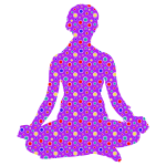 Cute Floral Female Yoga Pose Silhouette 7 Variation 2