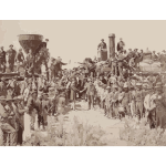 East and West Shaking hands at the laying of last rail Union Pacific Railroad Restoration 2016122145