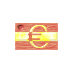 Spanish flag with Euro sign vector image