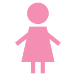 Pink female silhouette