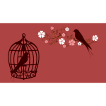 Floral Birds Silhouette