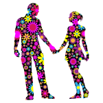 Floral Couple Silhouette