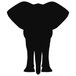 Standing elephant silhouette
