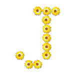 Floral letter J