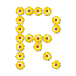 Letter R from flowers