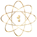 Gold Atom Molecule No Background