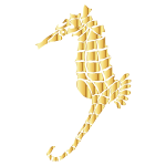 Gold Stylized Seahorse Silhouette No Background