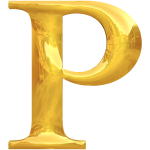 Golden letter P