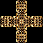 Golden Celtic knot in cross