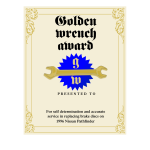 Golden Wrench award