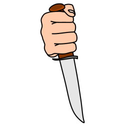 Hand holding a knife