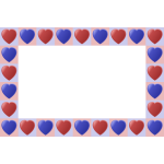 Heart frame in blue and red