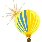 Hot air balloon with sun