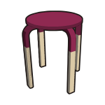 IKEA FROSTA Stool Half BURGUNDI