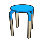 IKEA FROSTA Stool Half CYAN