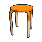 IKEA FROSTA Stool Half ORANGE