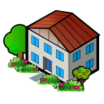 Vector clip art of red roof home