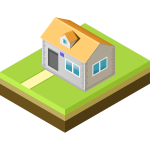 Vector illustration of yellow roof home