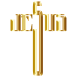 Jesus Cross Typography Gold No Background