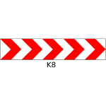 Roadworks safety horizontal pole color vector drawing