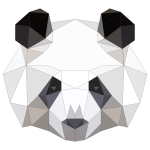 Low Poly Panda Head With Strokes