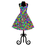 Low Poly Prismatic 1950s Vintage Dress