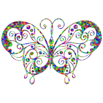 Prismatic flourish butterfly silhouette