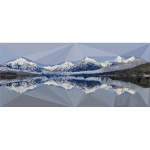 Low Poly Snow Capped Mountains Lake