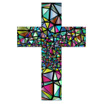 Low Poly Stained Glass Cross 3