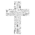 Low Poly Stained Glass Cross 4 No Background